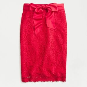 J CREW RED PINTUCKED LACE WITH SILK TIE SIZE 6 NWT